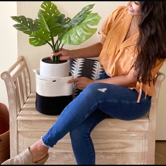 NEW Mia Melange Foldable Cotton Basket - Picture 7 of 8